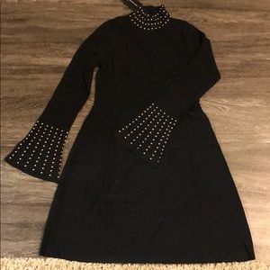 Beaded collar and sleeve dress